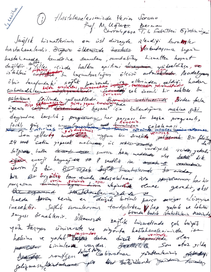 Hastanelerimizde Verim Sorunu