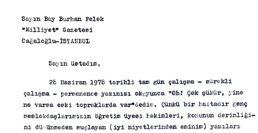 Burhan Felek Mektup